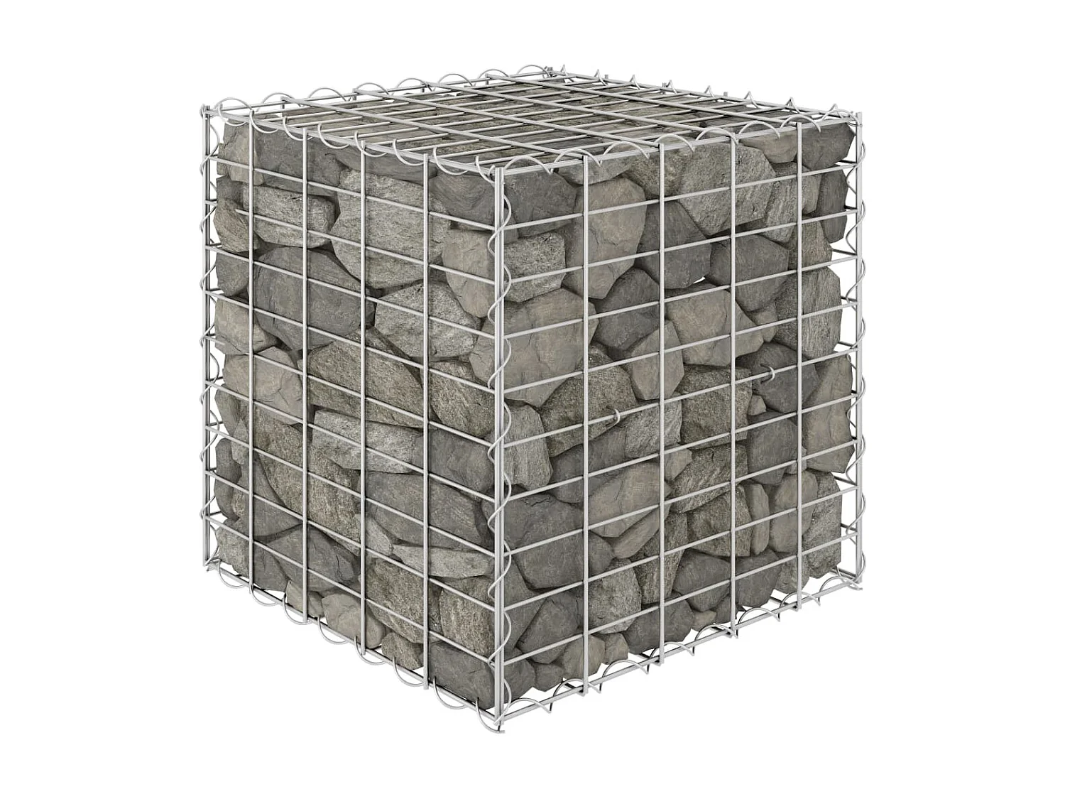 Lit surélevé cube à gabion Fil d'acier 50x50x50 cm WVGQ8042