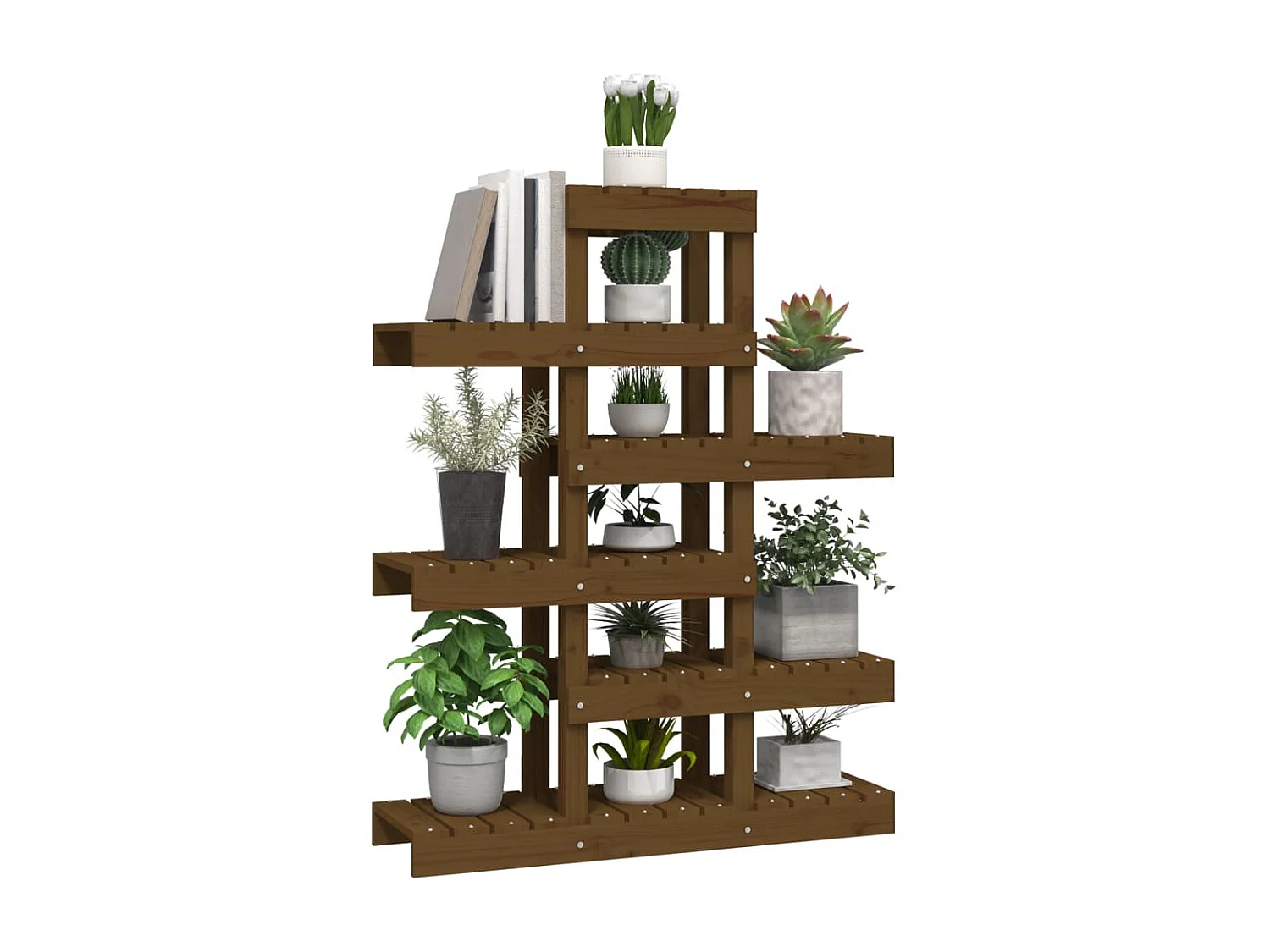 Suporte para plantas 85x25x109,5 cm pinho maciço castanho mel PT786016