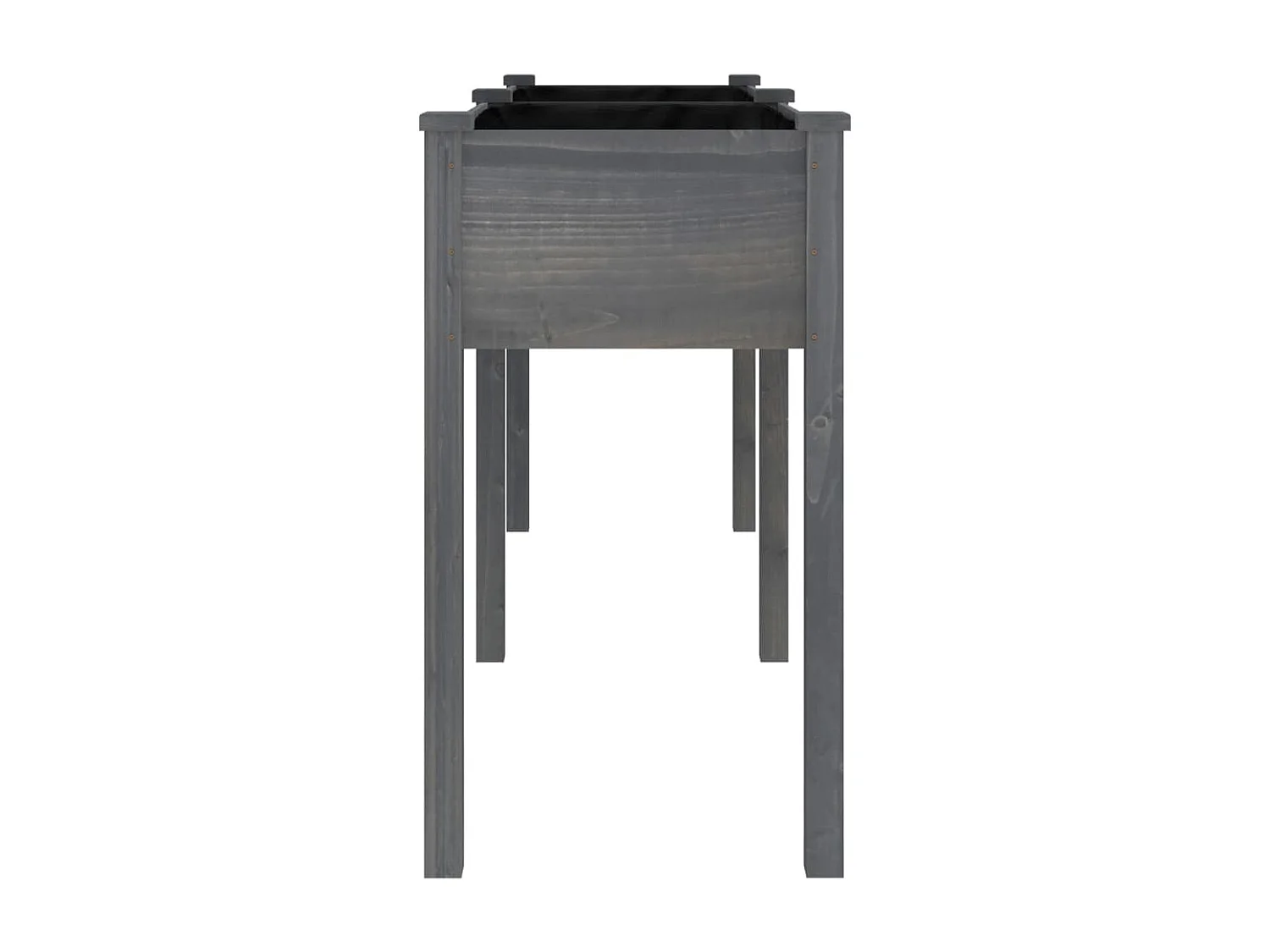 Jardinière avec doublure gris 161x45x76 cm bois massif de sapin BE5518