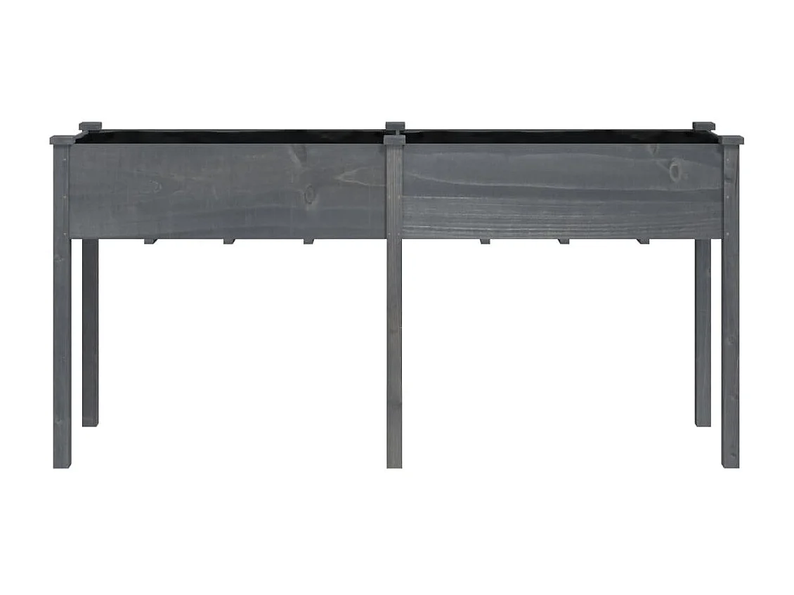 Jardinière avec doublure gris 161x45x76 cm bois massif de sapin BE5518