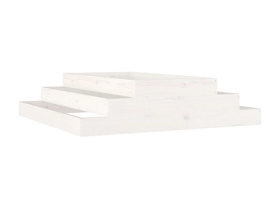 Jardinière Blanc 110x110x27 cm Bois massif de pin BE2465