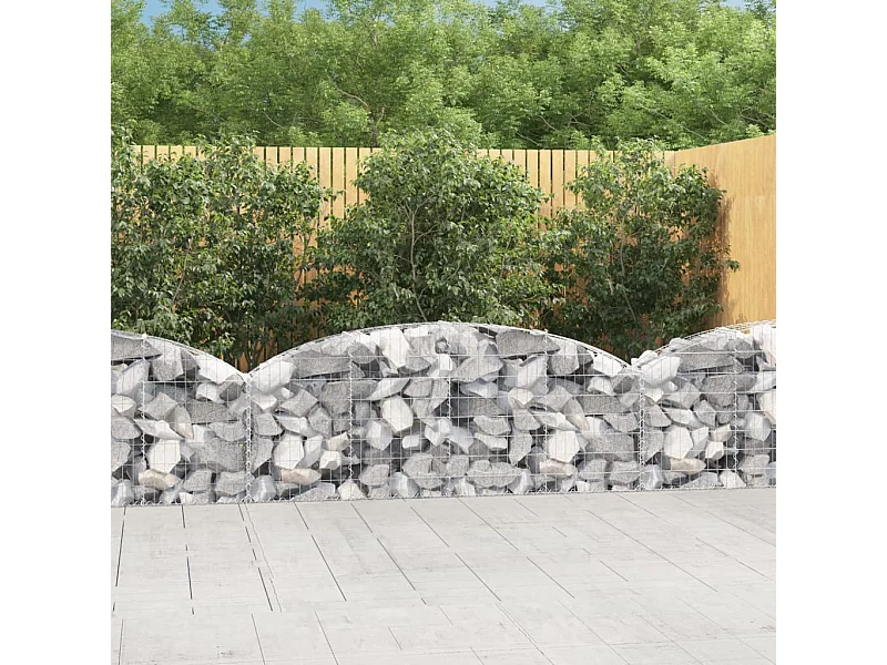 Panier de gabions arqué 200x30x60/80 cm Fer galvanisé WVGQ1606