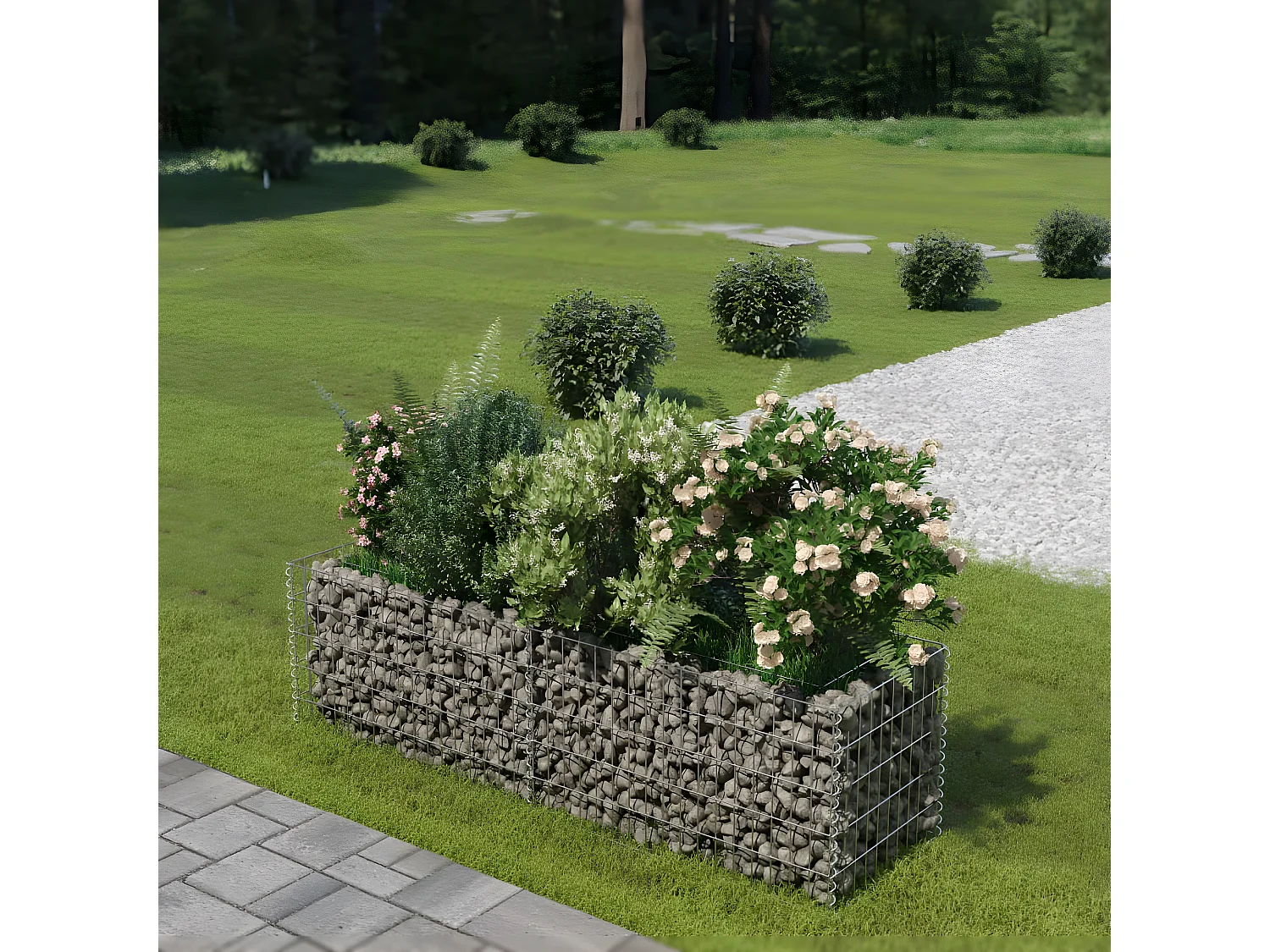 Arriate de gaviones de acero 180x50x50 cm ES99306