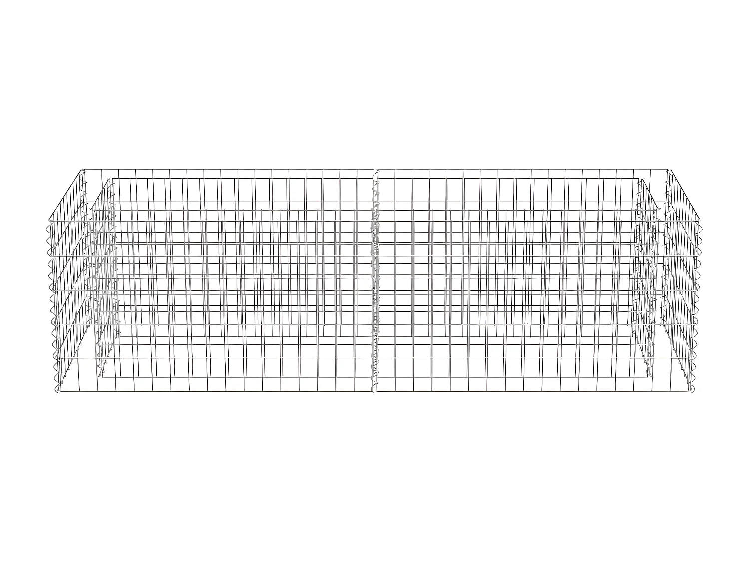 Lit surélevé à gabion Acier galvanisé 180x50x50 cm WVGQ3732