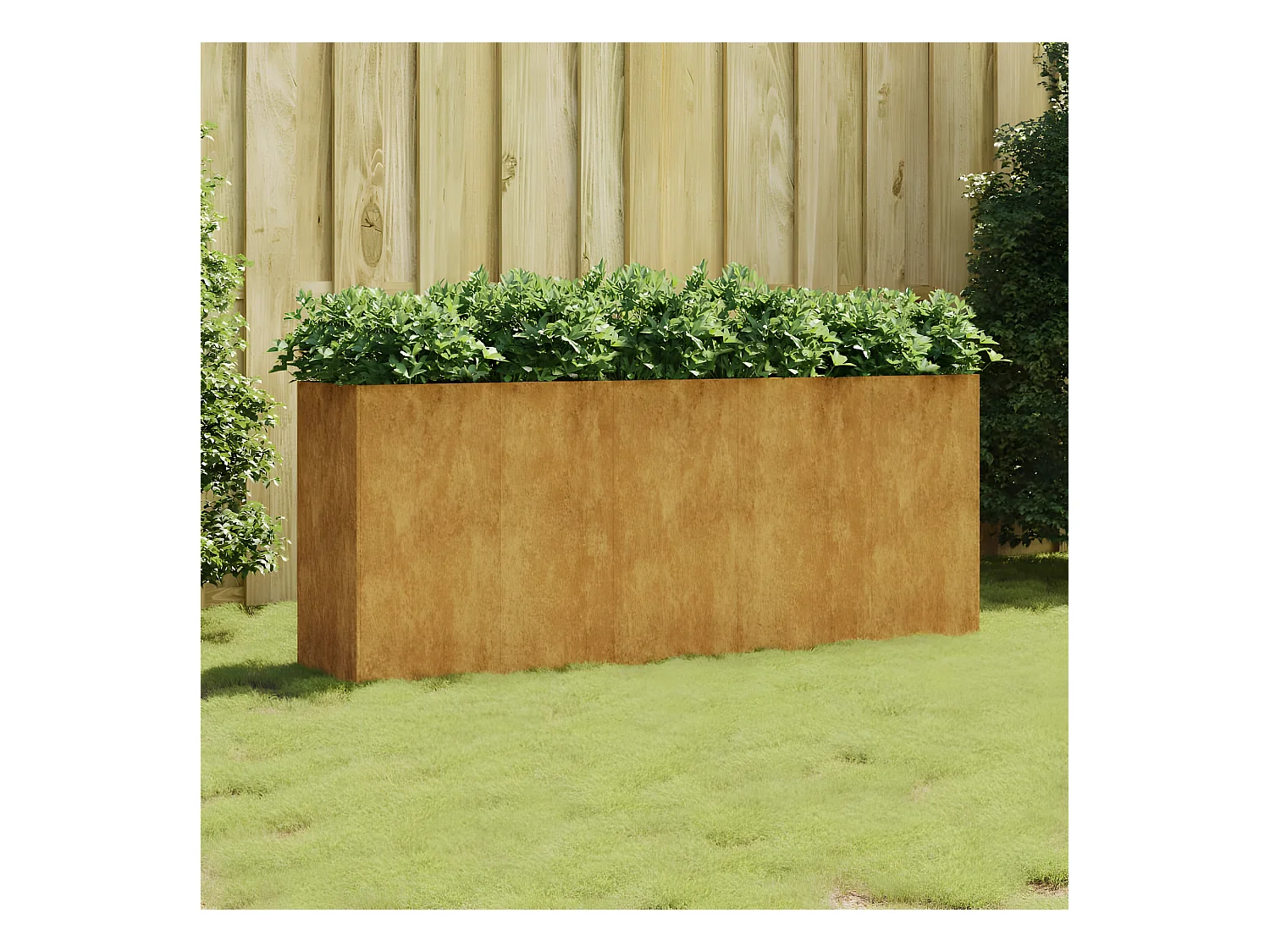 Jardinera acero corten 200x40x80 cm ES63598