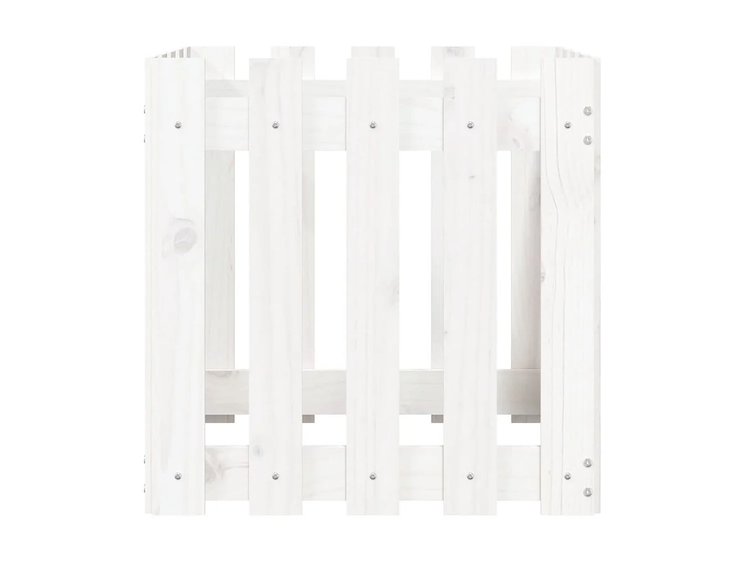 Jardinière avec design de clôture blanc 50x50x50 cm pin massif BE9118