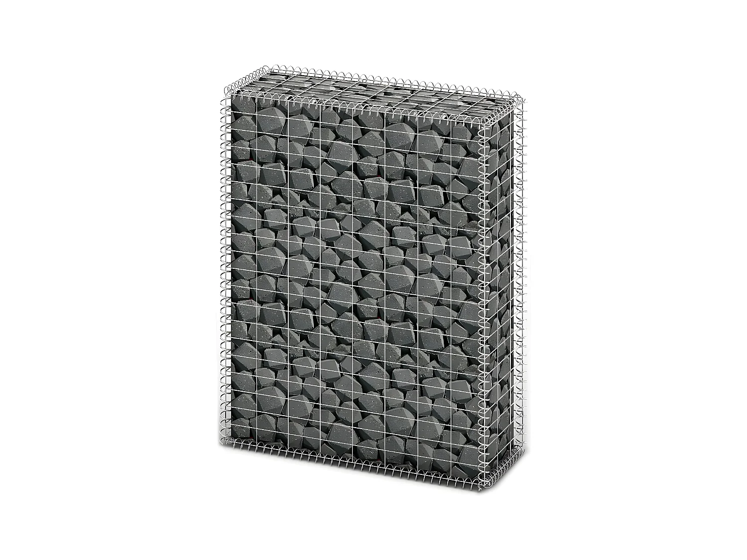 Mur de gabion avec couvercle Fil galvanisé 100 x 80 x 30 cm  WVGQ3968