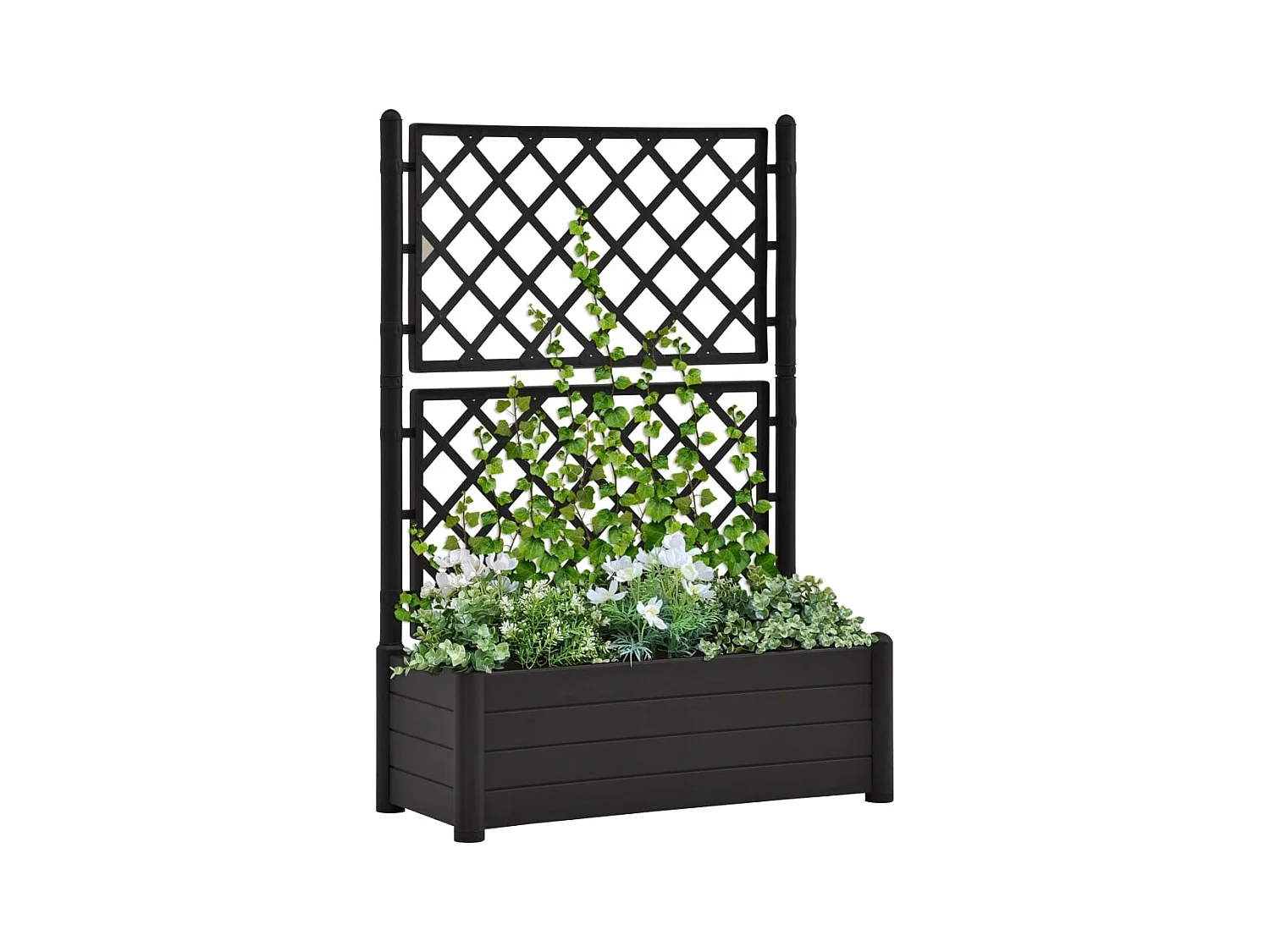 Jardinière avec treillis 100x43x142 cm PP Anthracite BE2366