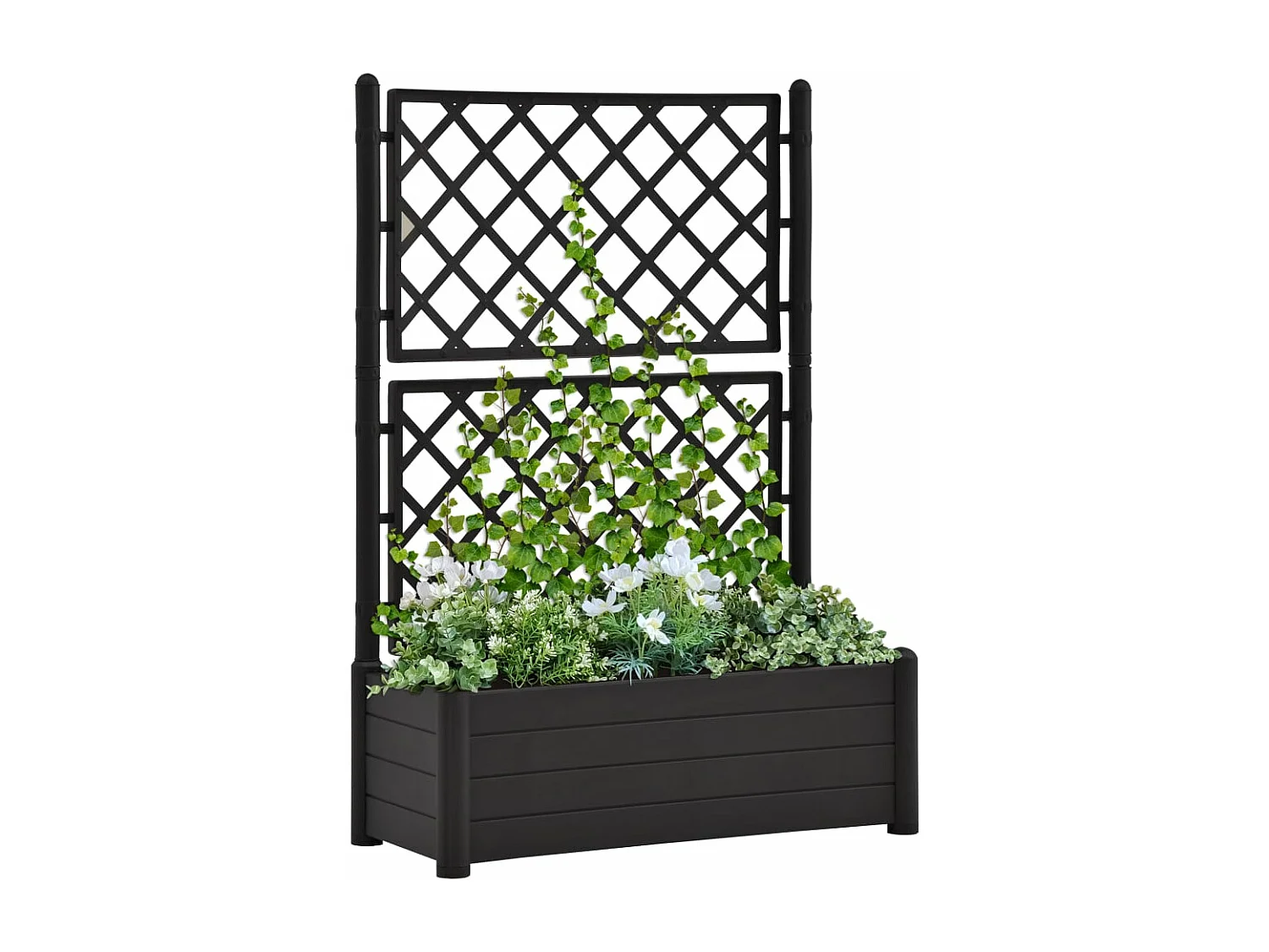 Jardinière avec treillis 100x43x142 cm PP Anthracite BE2366