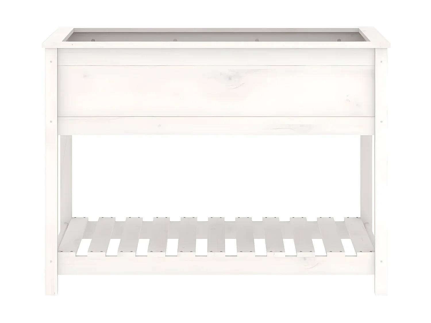 Vaso/floreira com prateleira 111,5x54x81 cm pinho maciço branco PT421082