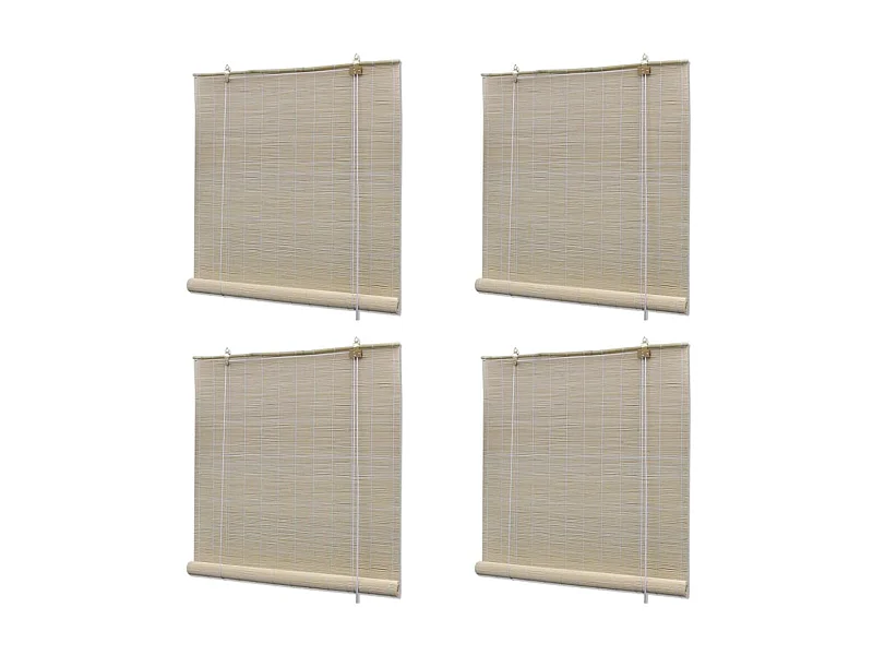 Stores à rouleau Bambou naturel 4 pcs 120x160 cm WVGQ8561