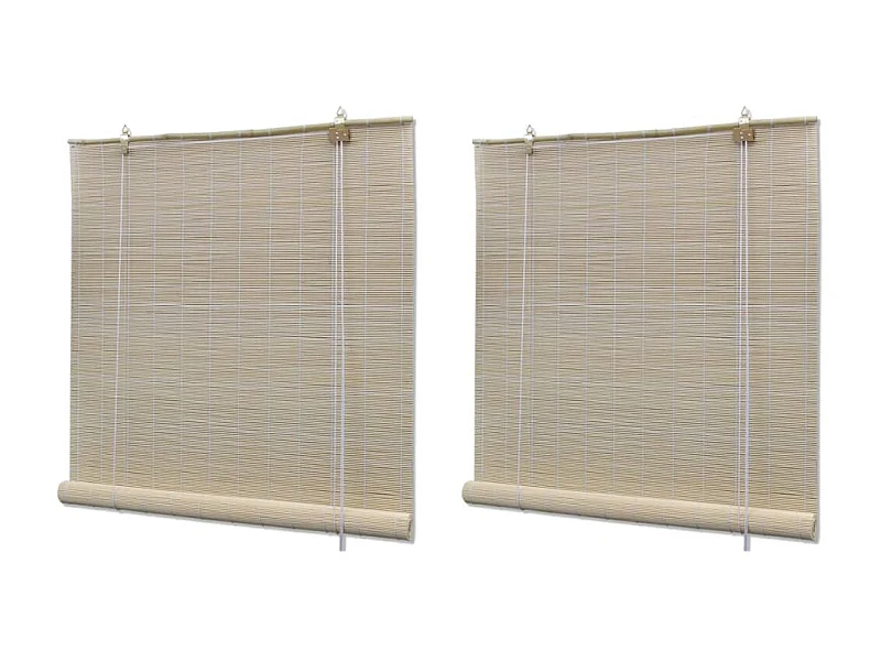 Stores à rouleau Bambou naturel 2 pcs 120x160 cm WVGQ1678