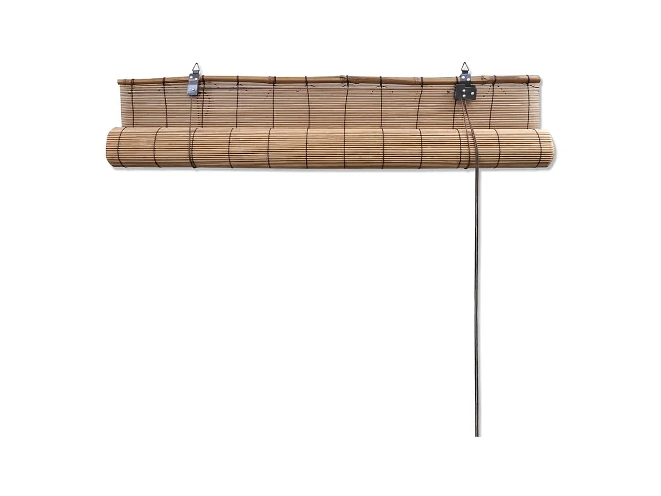 Estor enrollable de bambú 2 unidades marrón 100x160 cm ES429712