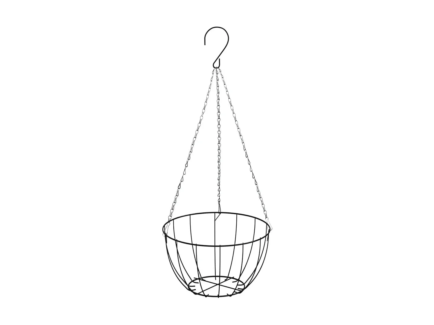 Jardinières suspendues 4 pcs avec doublure coco Noir Ø 30x52 cm WVGQ1325