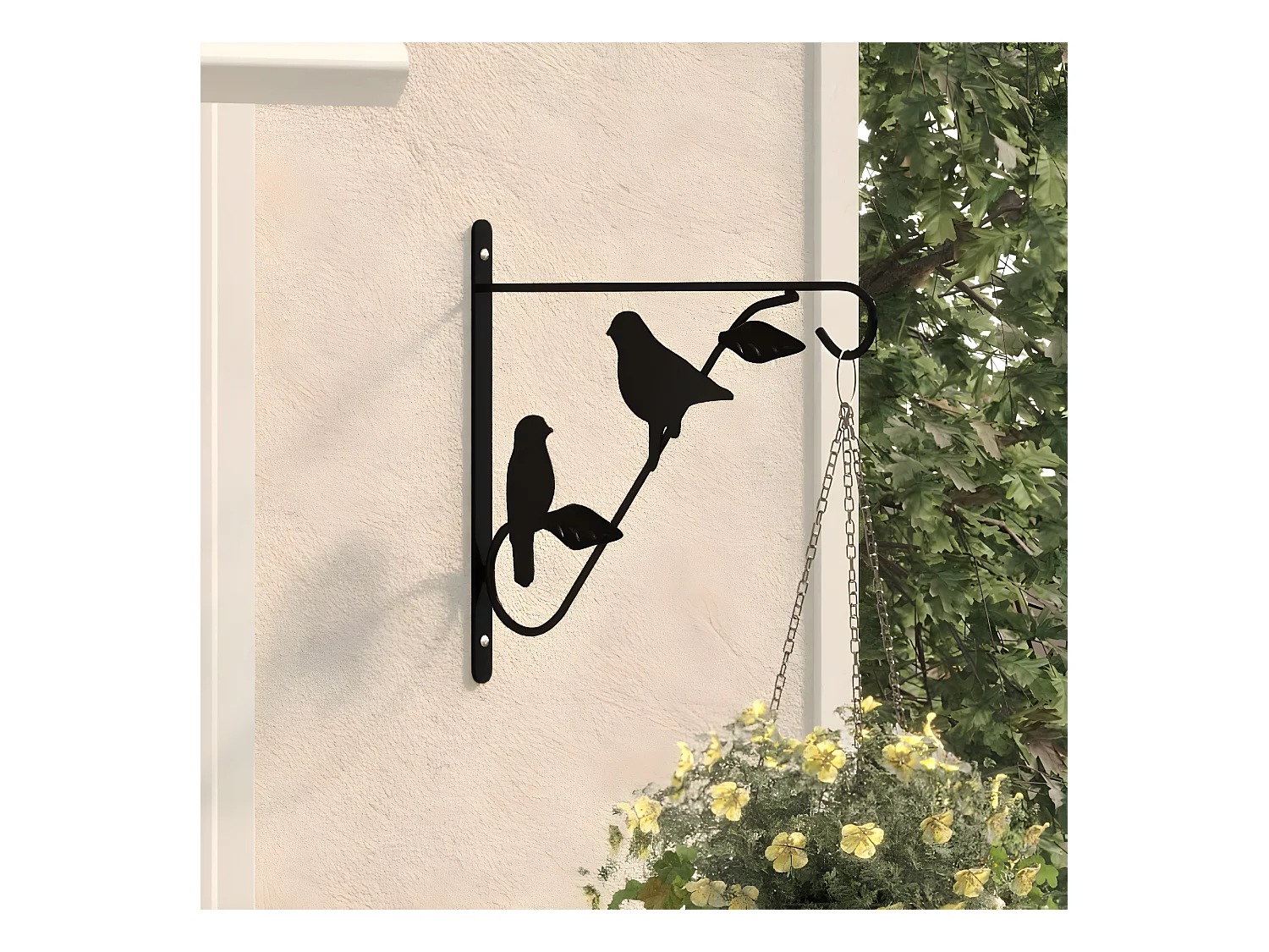 Supports de panier suspendu 4 pcs noir acier WVGQ7016