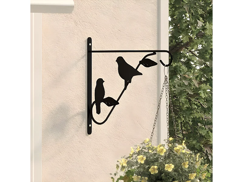 Supports de panier suspendu 4 pcs noir acier WVGQ7016