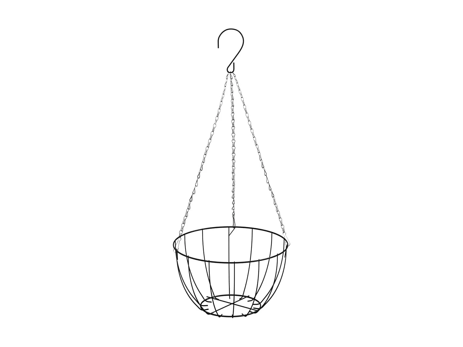 Supports de panier suspendu avec jardinières 4 pcs noir acier WVGQ5629