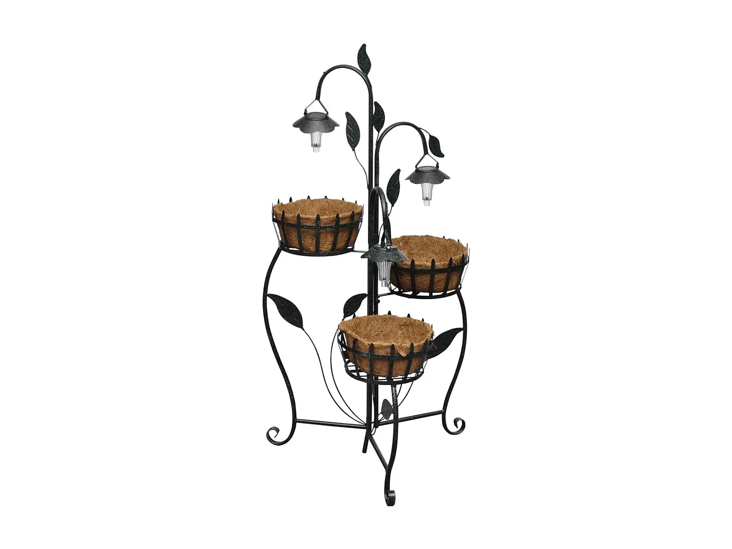 Panier à fleurs suspendu en fibre de coco avec LED solaire WVGQ9865