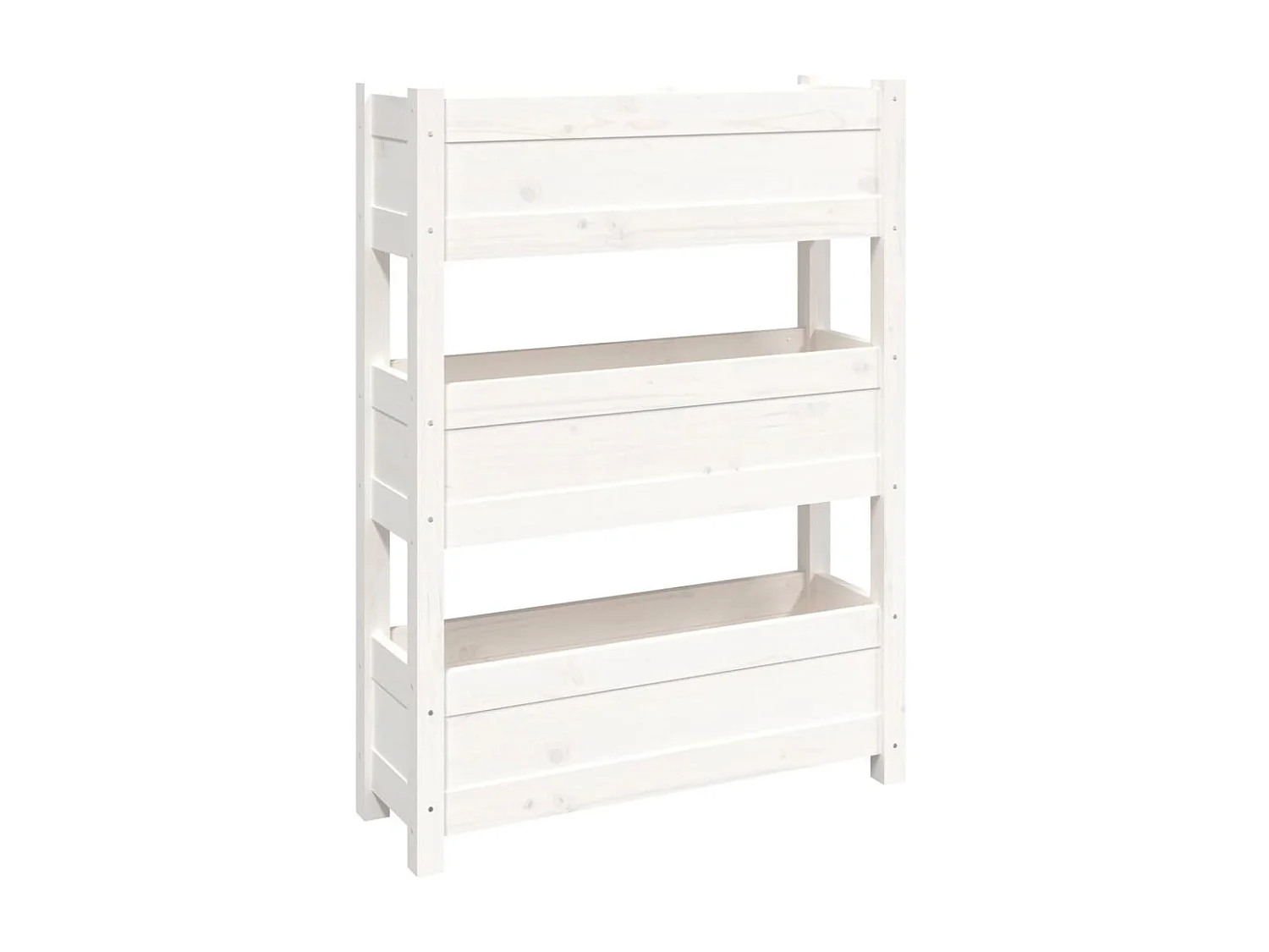 Jardinière Blanc 77x25x104,5 cm Bois massif de pin BE8135