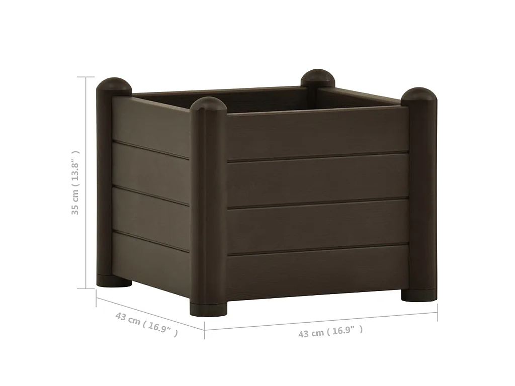 Jardinera de jardín PP mocha 43x43x35 cm ES13187