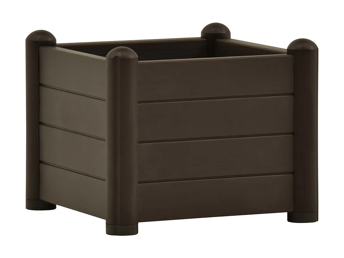 Jardinera de jardín PP mocha 43x43x35 cm ES13187