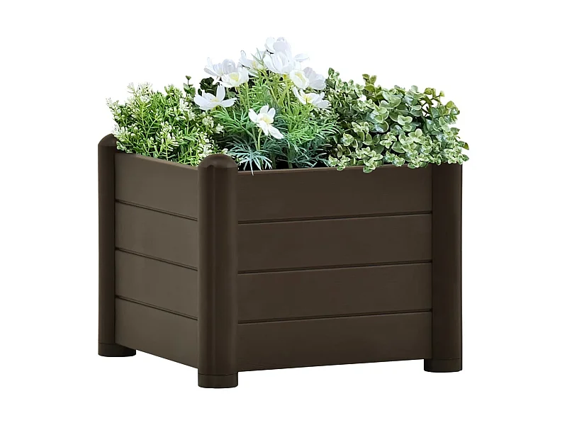 Jardinera de jardín PP mocha 43x43x35 cm ES13187