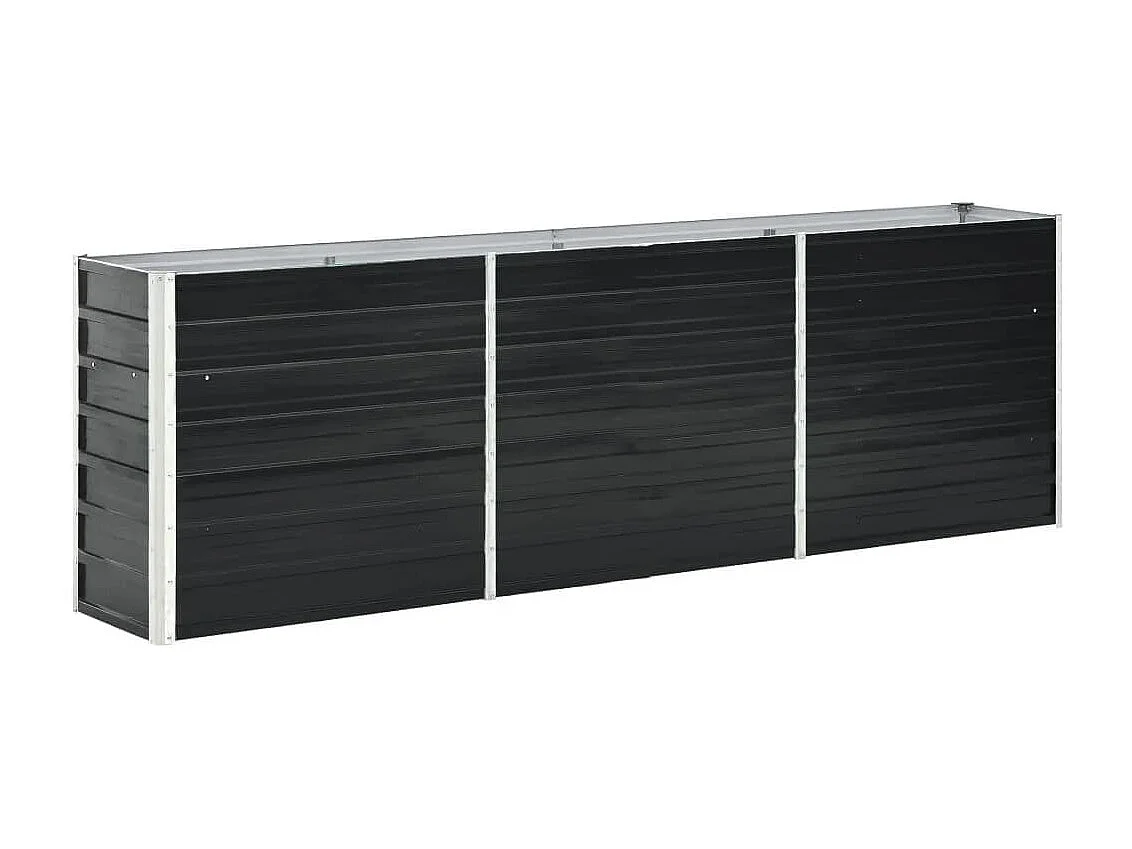 Jardinera de jardín de acero galvanizado antracita 240x40x77 cm ES62214