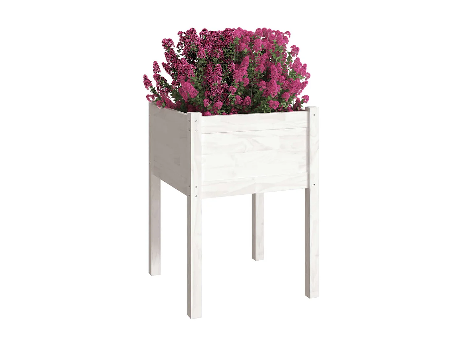 Vaso/floreira de jardim 2 pcs 50x50x70 cm pinho maciço branco PT831488