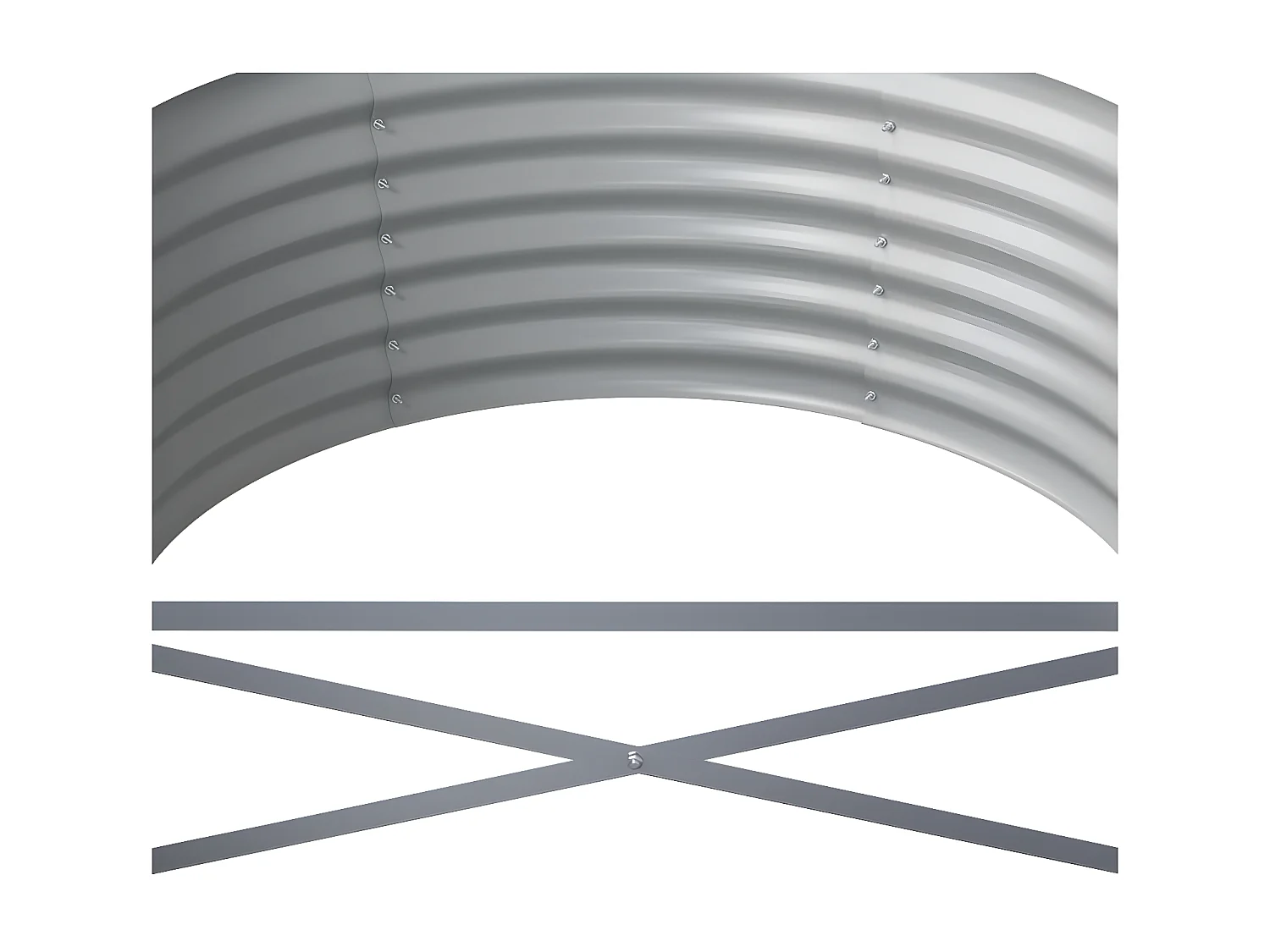 Jardinera arriate acero recubrimiento polvo plata 512x80x36 cm ES50800