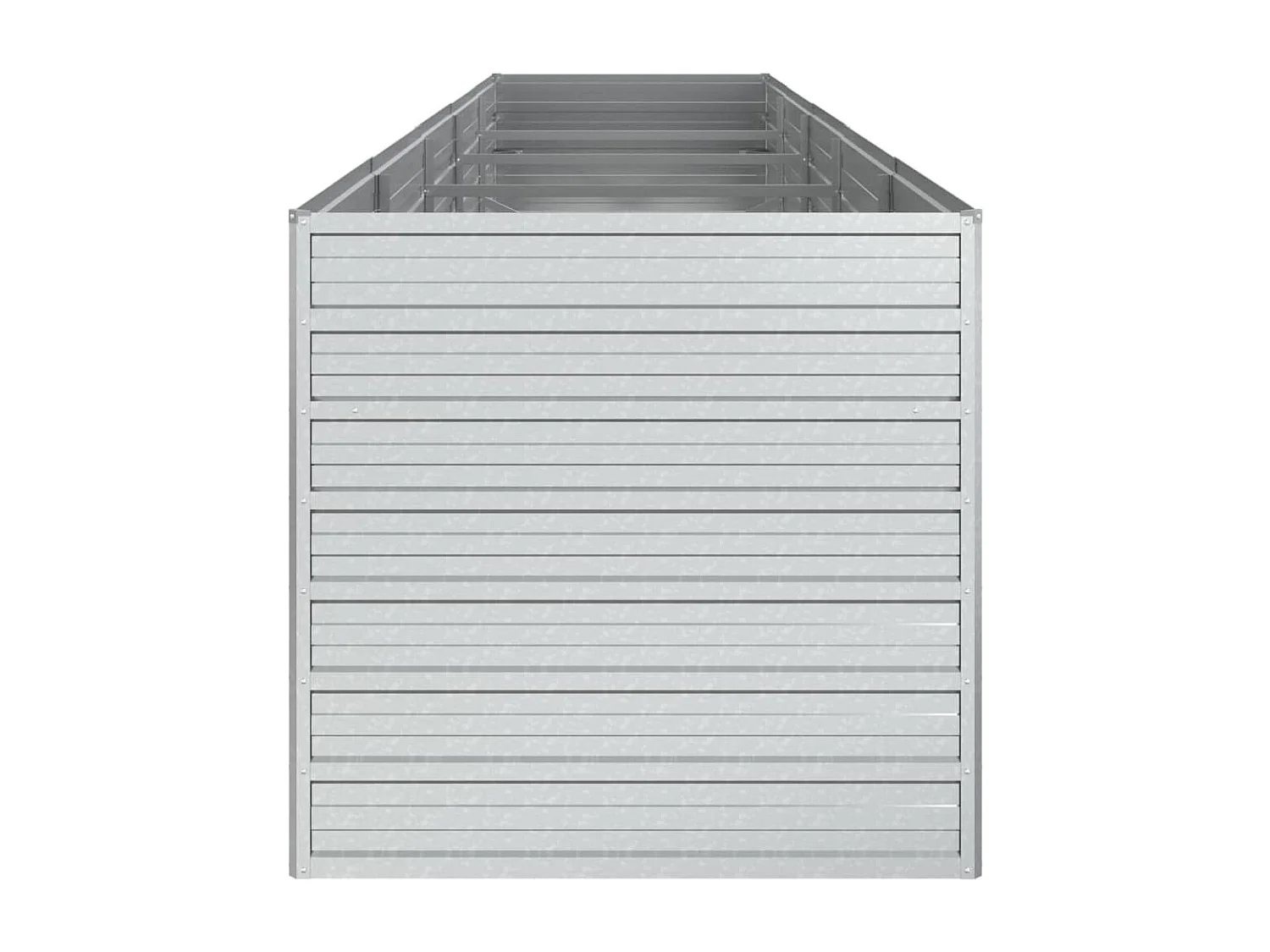 Jardinera de acero galvanizado plateado 400x80x77 cm ES71099