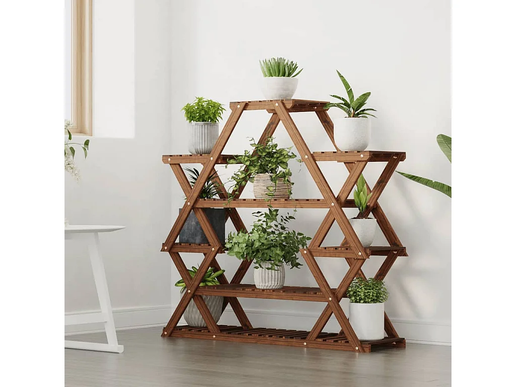 Suporte de plantas 110x25x105 cm madeira de abeto maciça PT984171