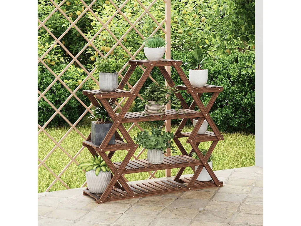 Suporte de plantas 110x25x105 cm madeira de abeto maciça PT984171