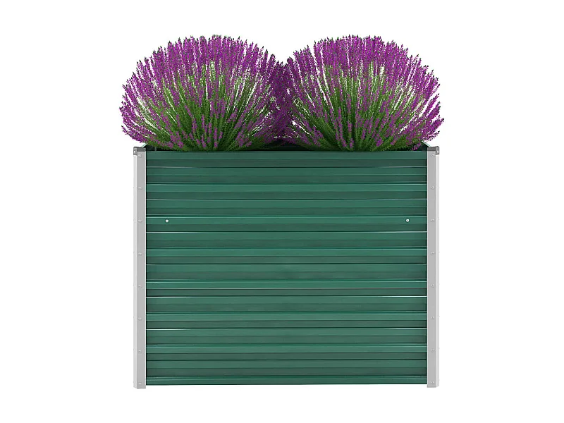Jardinera de jardín de acero galvanizado verde 100x40x77 cm ES64375