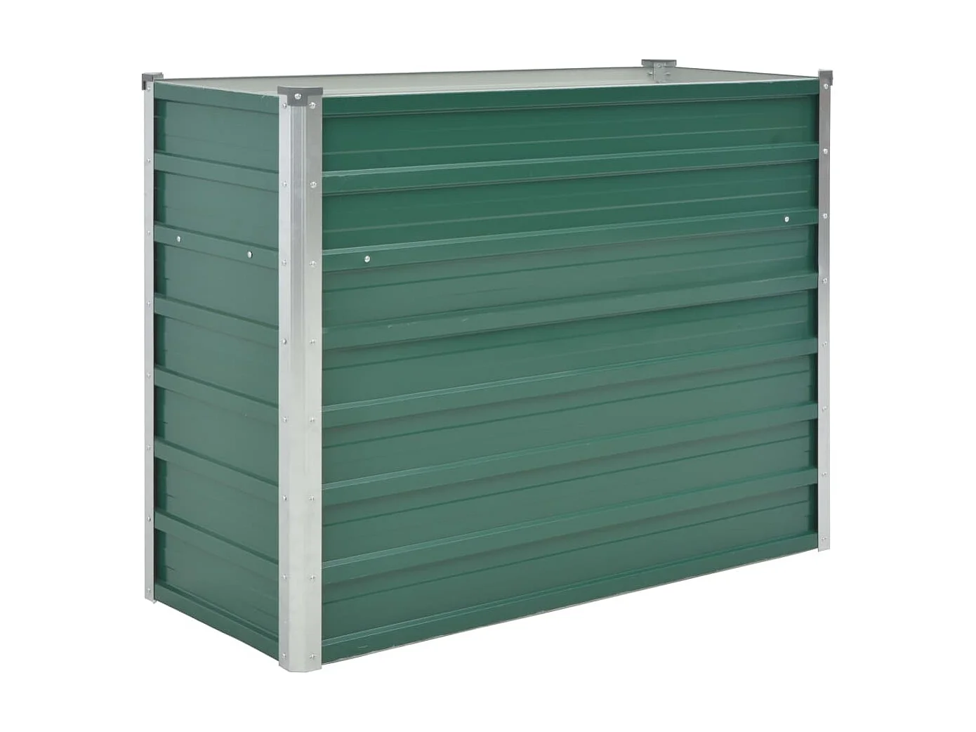 Jardinera de jardín de acero galvanizado verde 100x40x77 cm ES64375