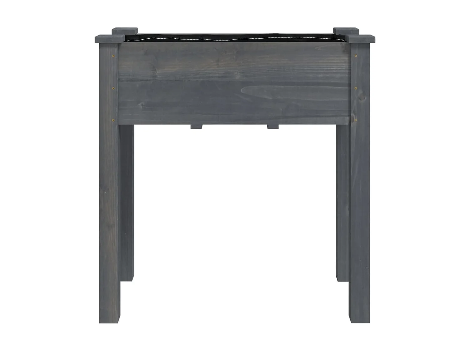 Jardinière avec doublure gris 71x37x76 cm bois massif de sapin BE6733