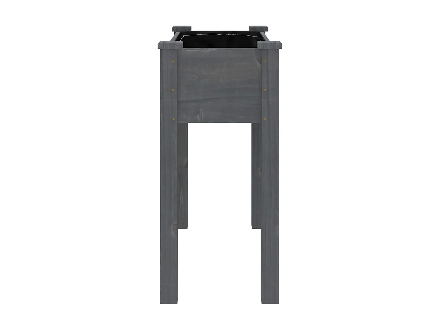 Jardinière avec doublure gris 71x37x76 cm bois massif de sapin BE6733