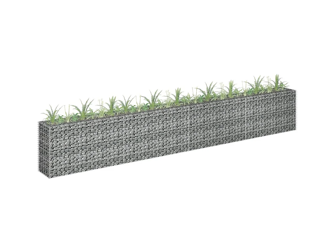 Lit surélevé à gabion Acier galvanisé 360x30x60 cm WVGQ6357