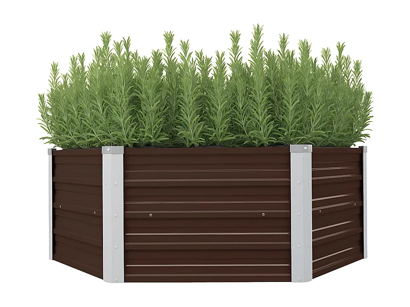 Jardinière surélevée Marron 129x129x46 cm Acier galvanisé BE5666