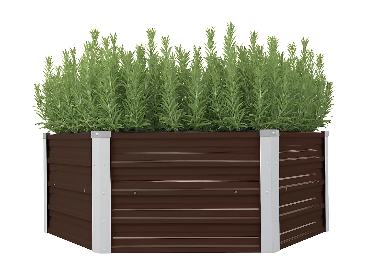 Jardinière surélevée Marron 129x129x46 cm Acier galvanisé BE5666