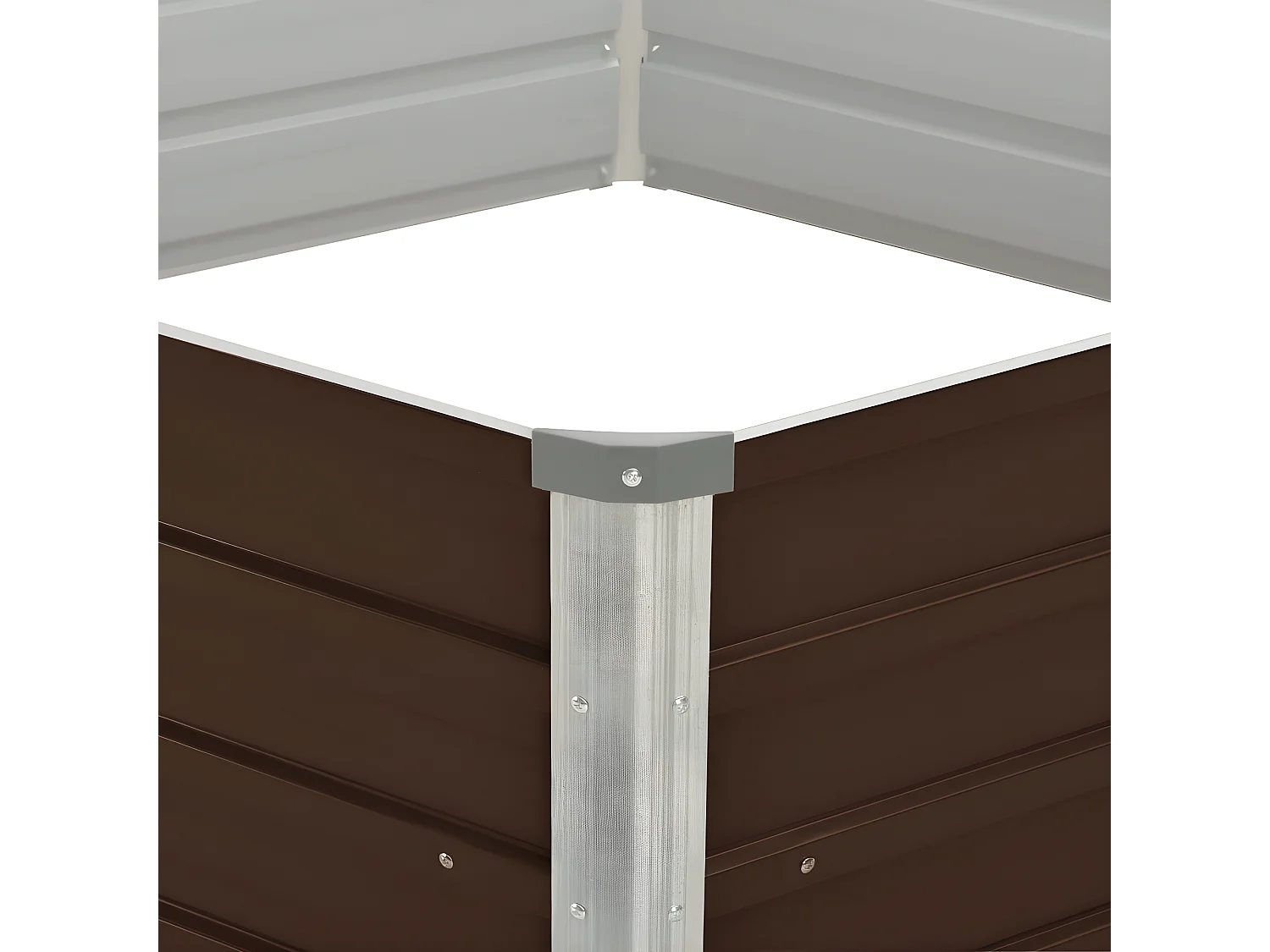 Jardinière surélevée Marron 129x129x46 cm Acier galvanisé BE5666