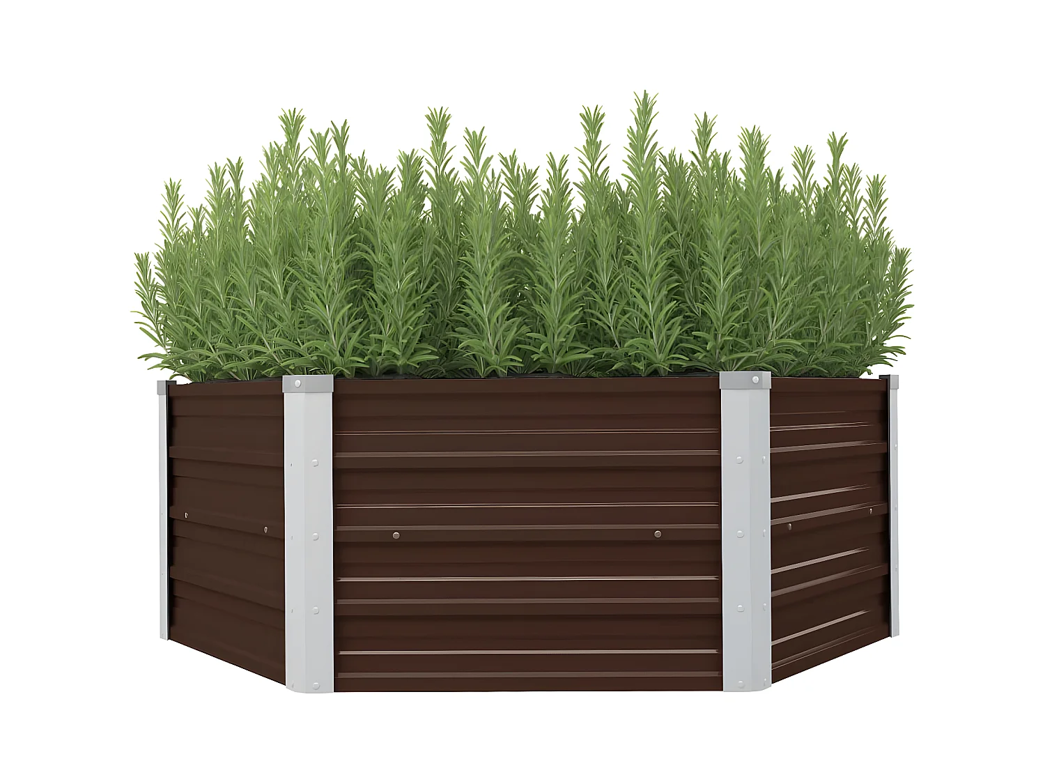 Jardinière surélevée Marron 129x129x46 cm Acier galvanisé BE5666