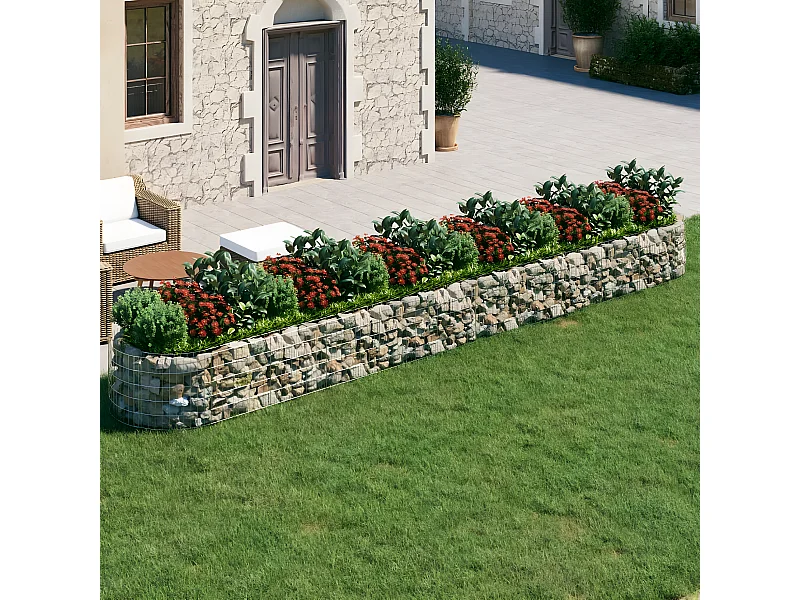 Canteiro elevado/cesto gabião 600x100x50 cm ferro galvanizado PT927900