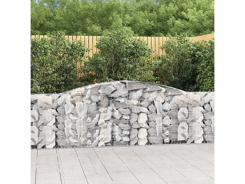 Panier de gabions arqué 400x30x80/100 cm Fer galvanisé WVGQ8910