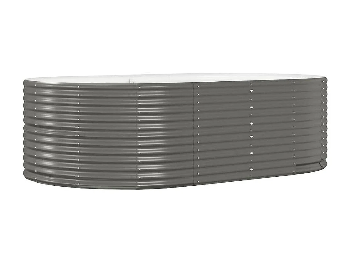 Jardinera arriate acero recubrimiento polvo gris 212x140x68 cm ES61042