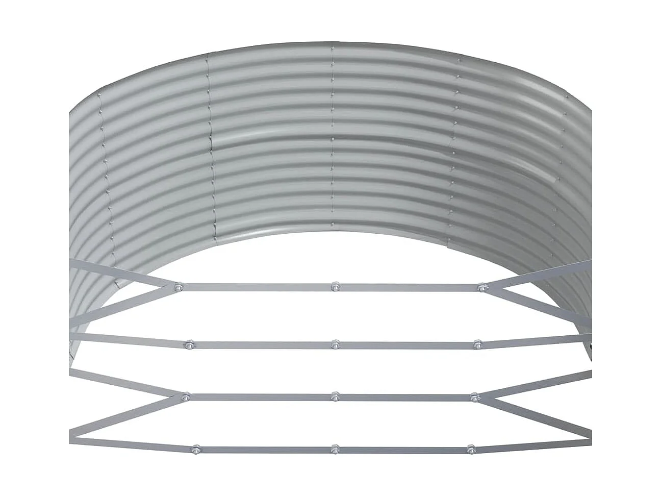 Jardinera arriate acero recubrimiento polvo gris 212x140x68 cm ES61042