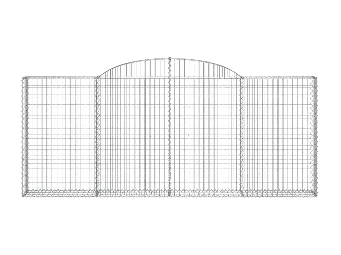 Panier de gabions arqué 300x30x120/140 cm Fer galvanisé WVGQ2190