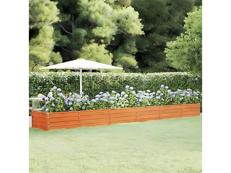 Jardinera oxidado de acero corten 600x80x45 cm ES32453