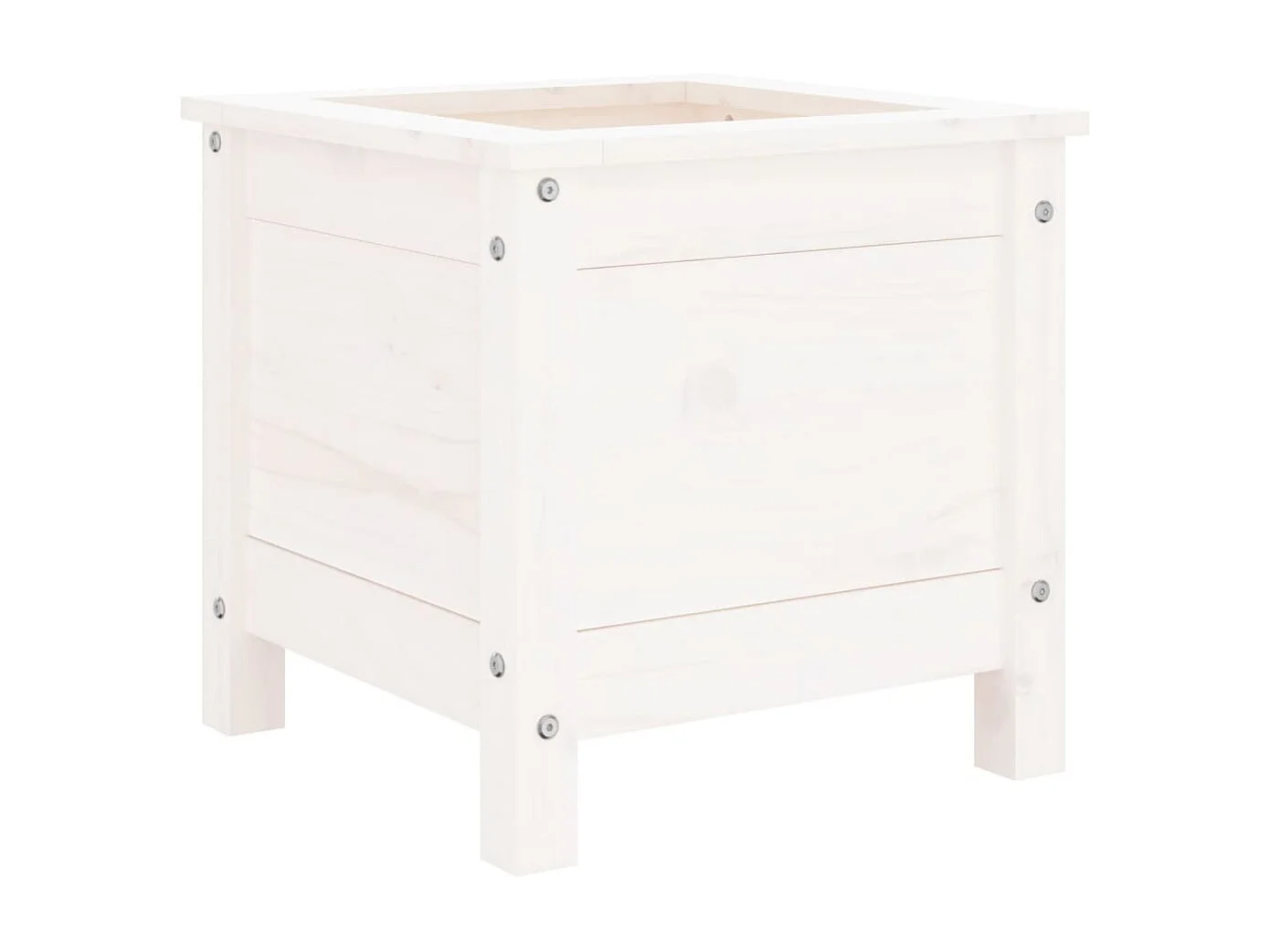 Jardinière blanc 40x40x39 cm bois massif de pin BE8738