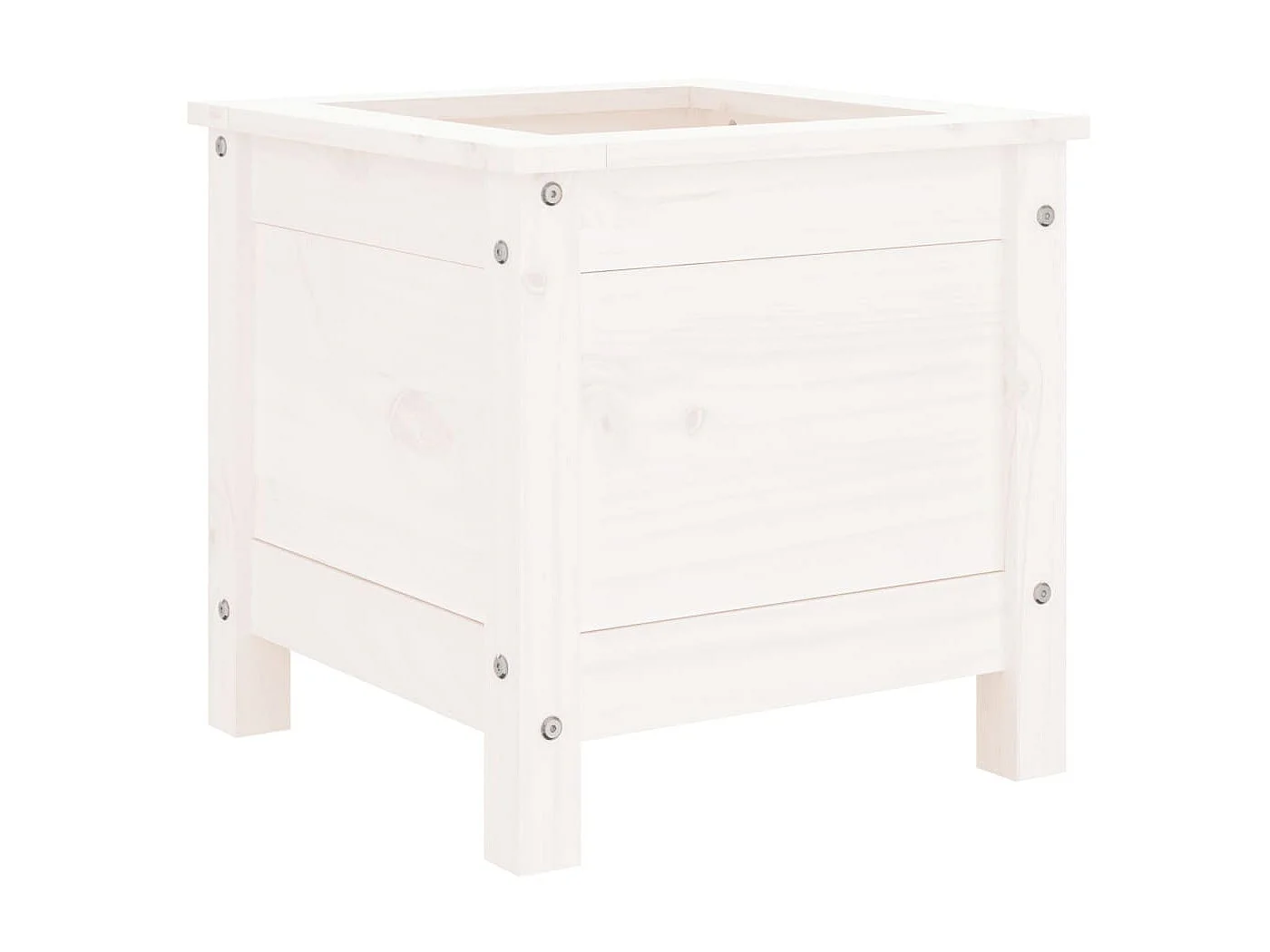 Jardinière blanc 40x40x39 cm bois massif de pin BE8738