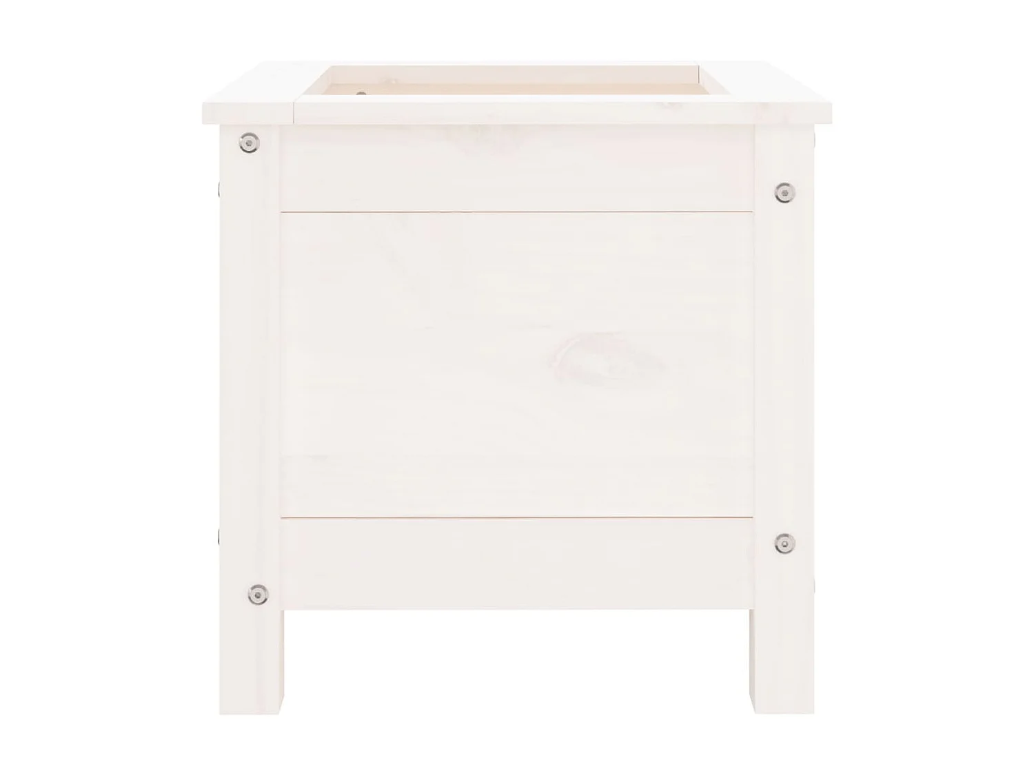 Jardinière blanc 40x40x39 cm bois massif de pin BE8738